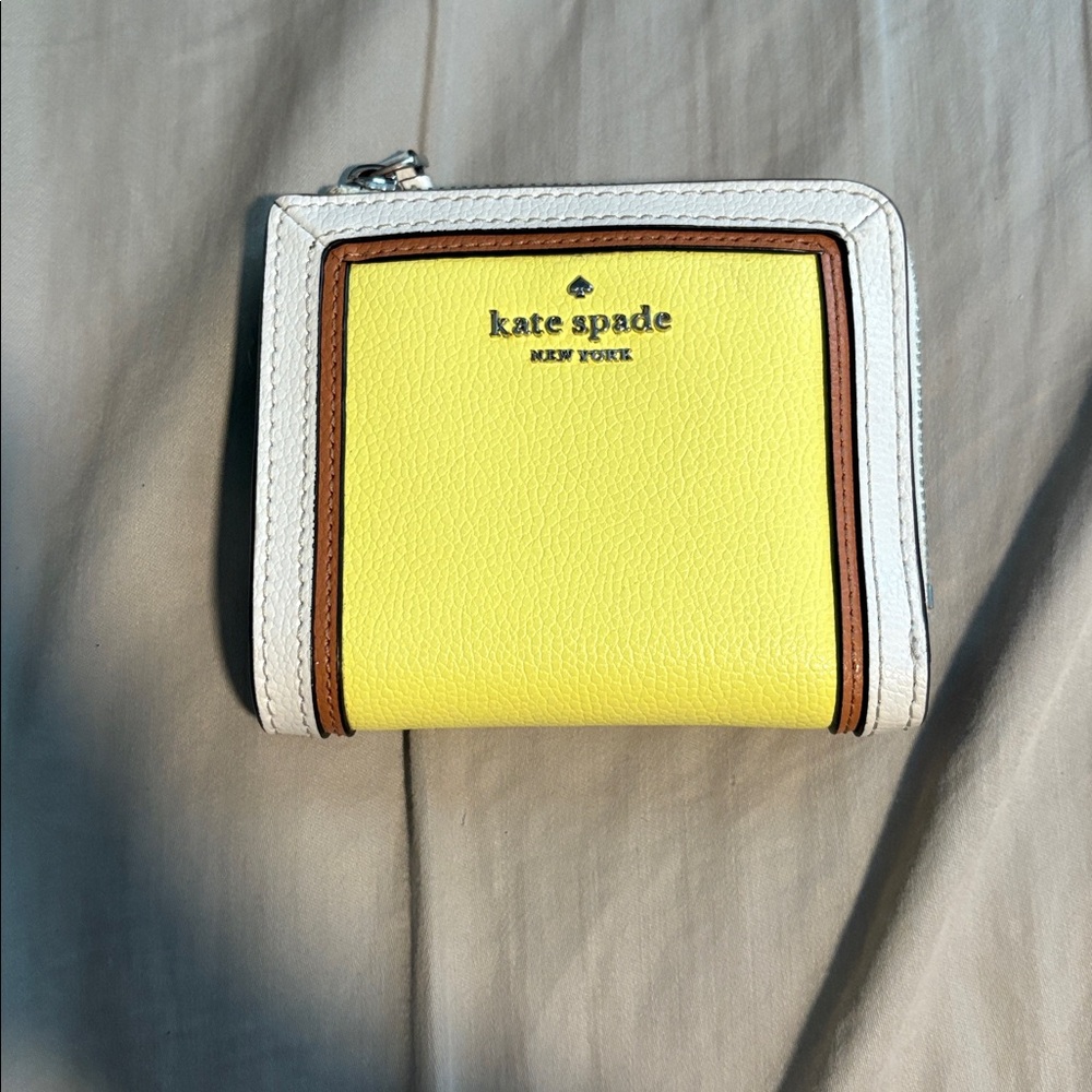 Kate Spade Yellow L Zip Bifold Wallet